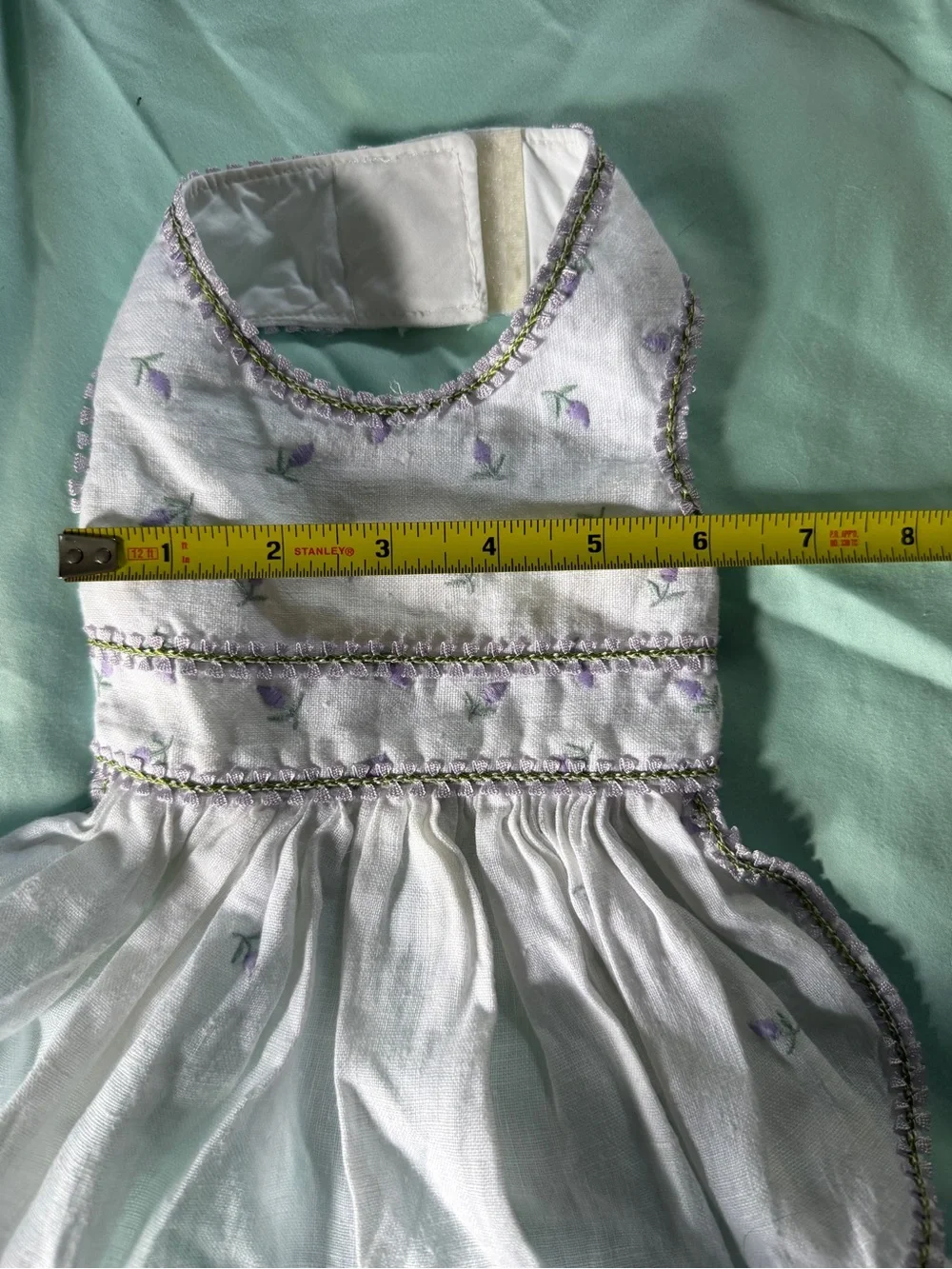 White & Lavender Floral Dog Dress - dog /cat Couture dress NWOT
